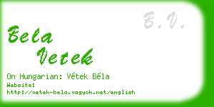 bela vetek business card